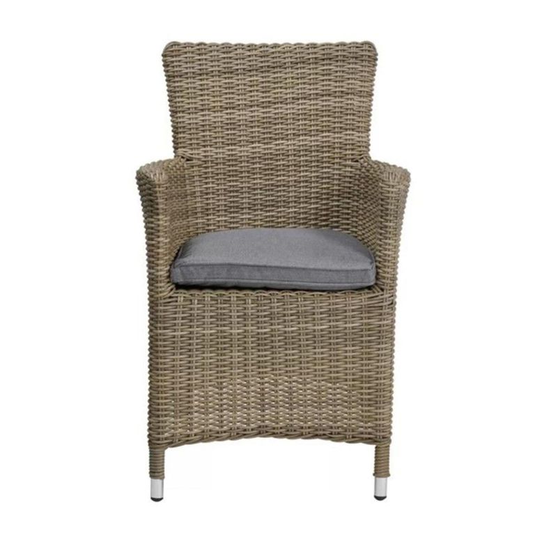 Wentworth Garden Dining Chairs - Set of 2 - Carver - Beige - Rattan