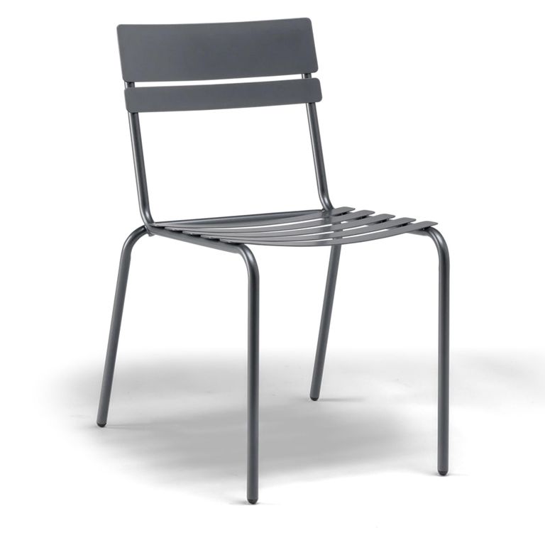 Oslo Garden Stacking Dining Chair - Grey Metal