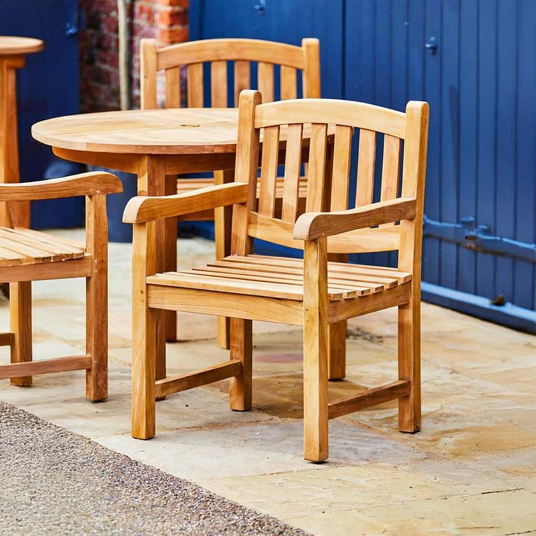 2 x Malvern Outdoor Teak Carver Dining Chair