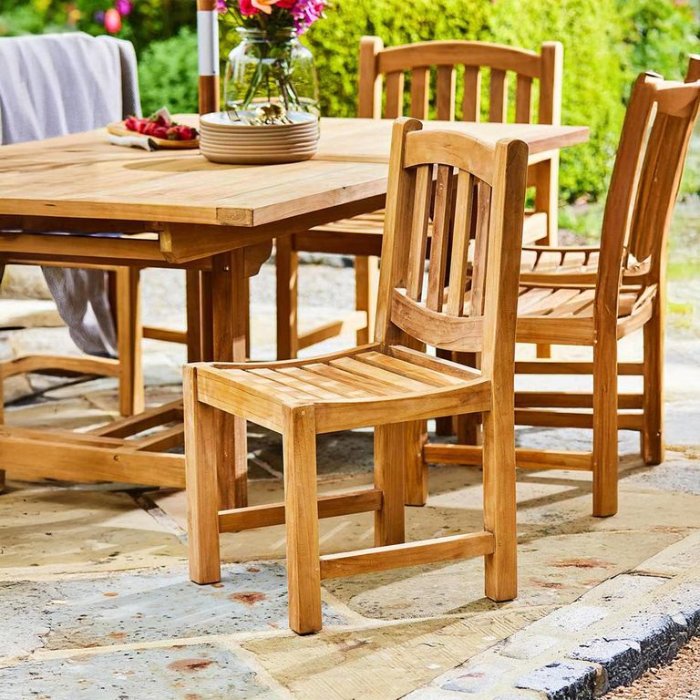 2 x Malvern Outdoor Teak Side Dining Chair