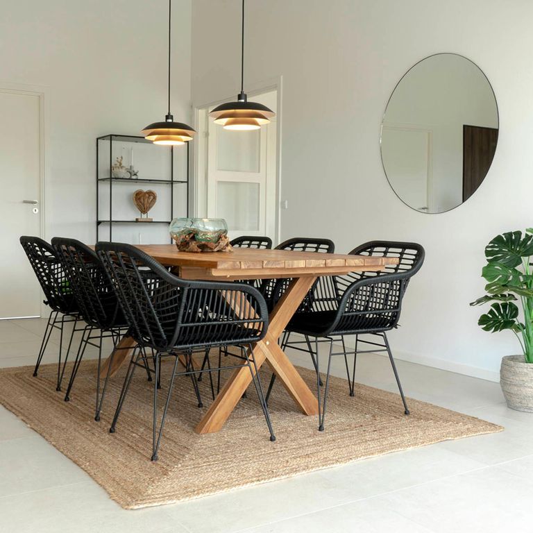 Trieste Garden Dining Armchair - Set of 2 - Black Rattan