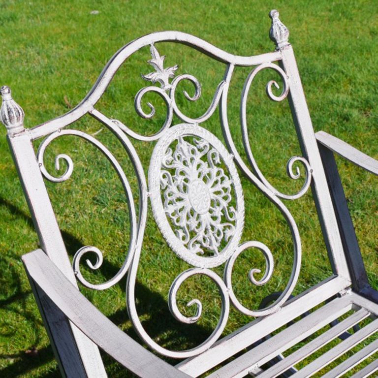 Garden Chair - Antique Grey Metal - Rocking