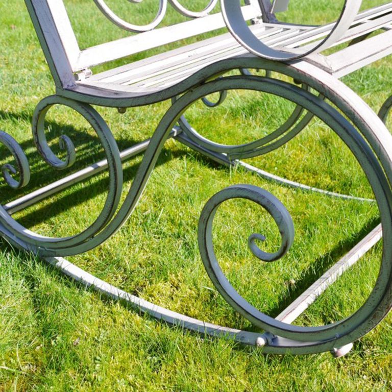 Garden Chair - Antique Grey Metal - Rocking