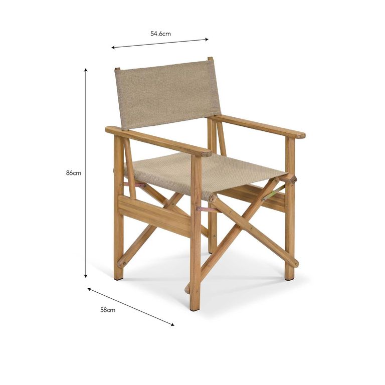 Hayle Outdoor Directors Chair Natural