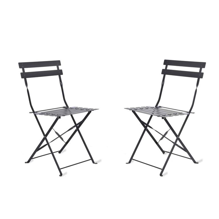 Rive Outdoor Droite Bistro Chairs Set of 2 Carbon
