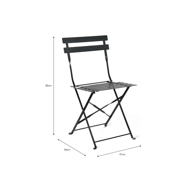 Rive Outdoor Droite Bistro Chairs Set of 2 Carbon