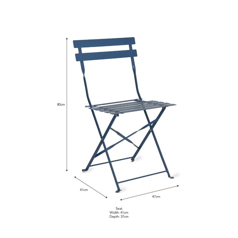 Rive Outdoor Droite Bistro Chairs Set of 2 Cove Blue