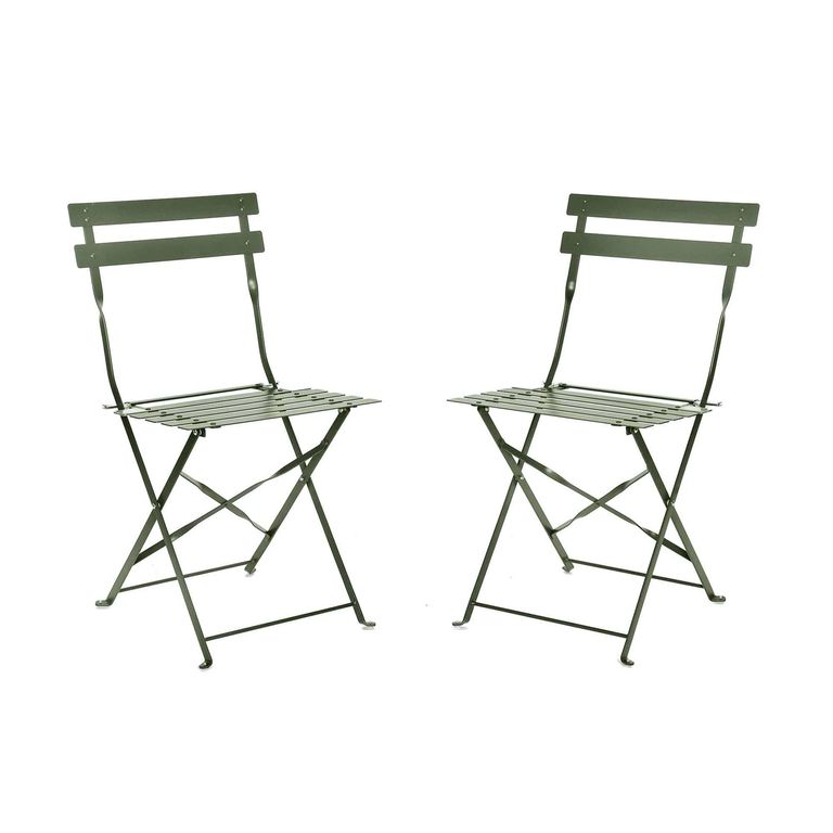 Rive Outdoor Droite Bistro Chairs Set of 2 Thistle Green