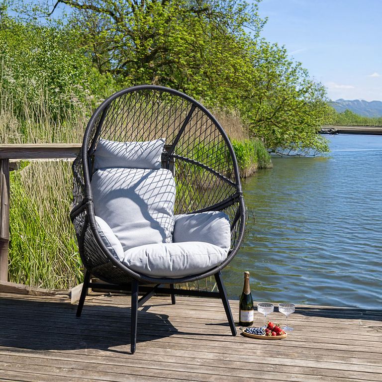 Rosario Garden Lounge Chair - Black - Metal