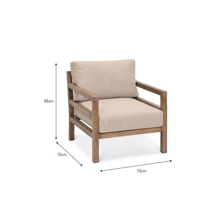 Sandridge Outdoor Armchair Natural Acacia Wood
