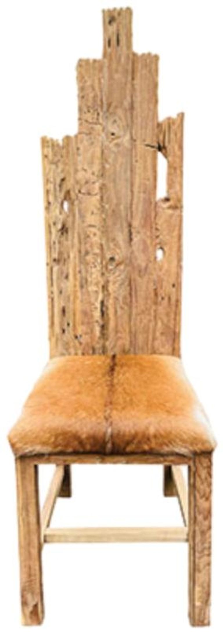 Teak Root & Goat Skin Chair