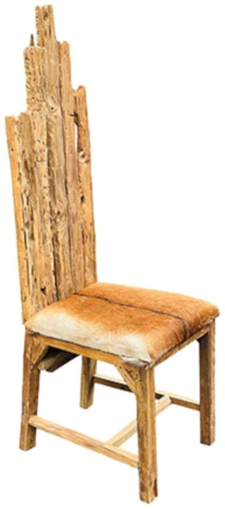 Teak Root & Goat Skin Chair