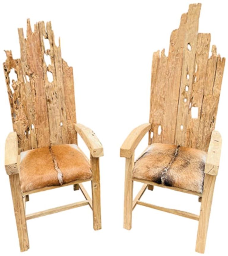 Teak Root & Goat Skin King Armchair