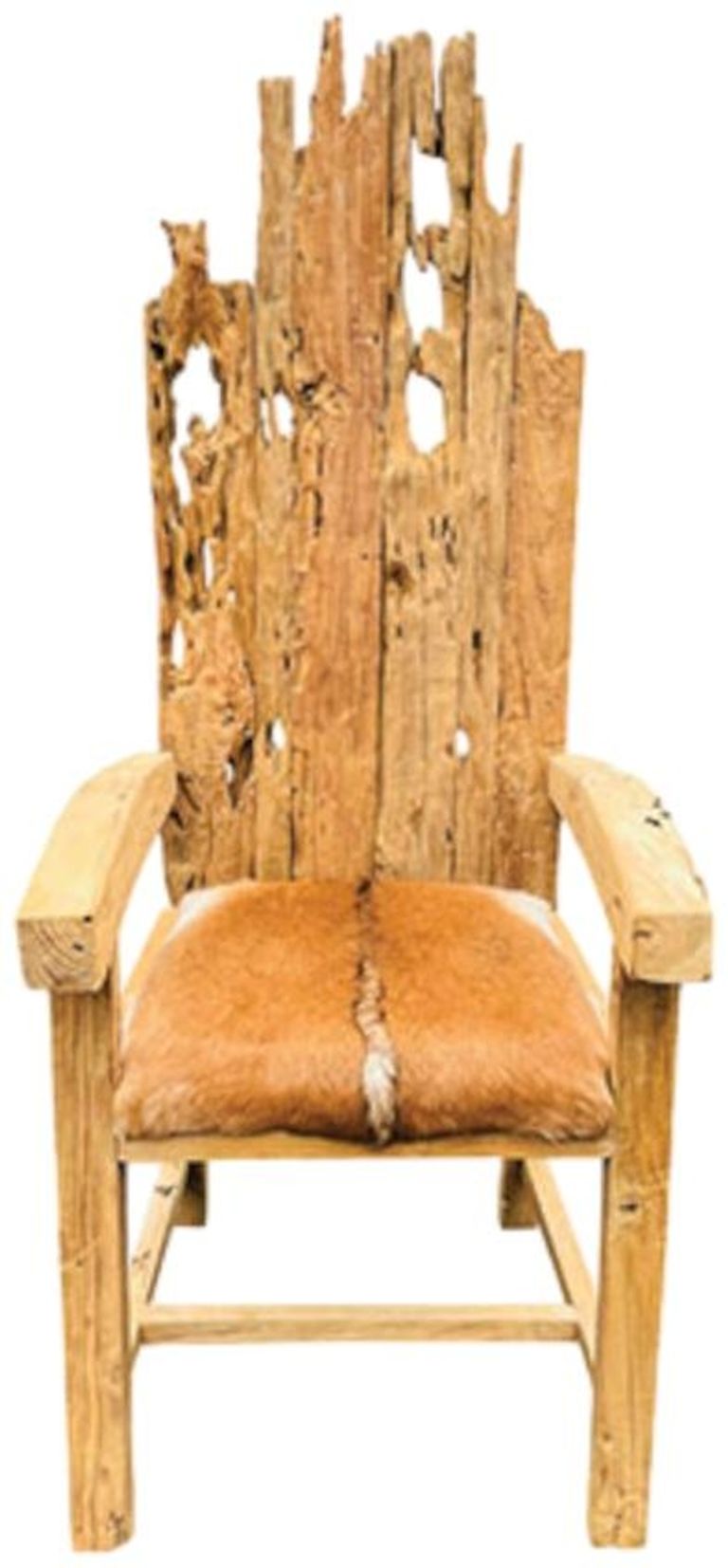 Teak Root & Goat Skin King Armchair