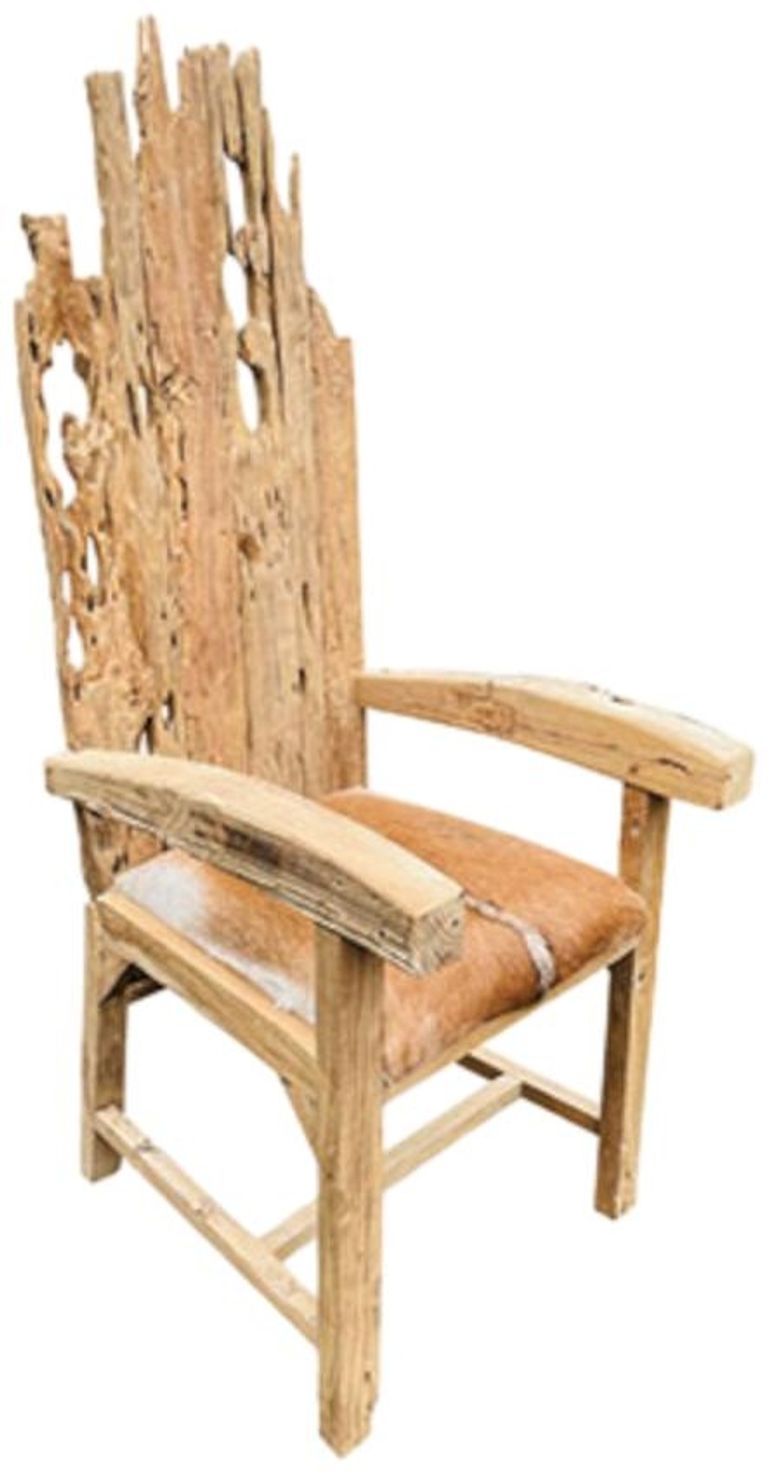 Teak Root & Goat Skin King Armchair