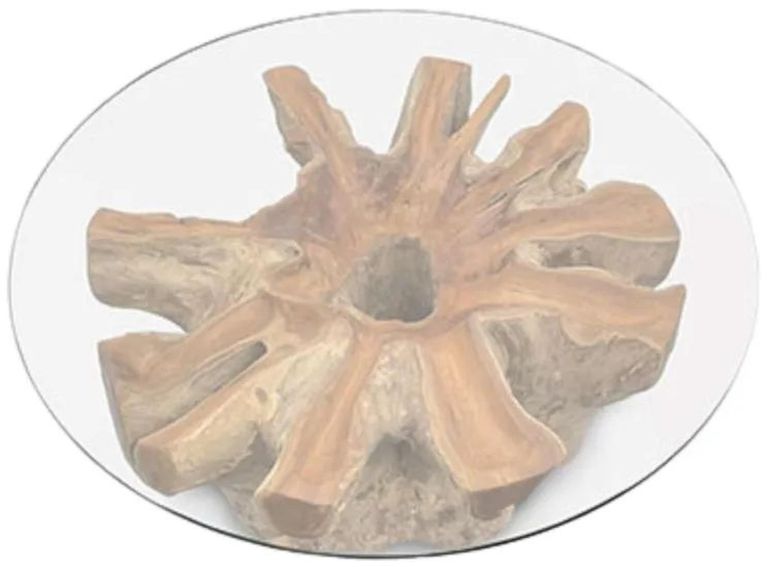 Lombok Teak Root & Glass Coffee Table - Round Small