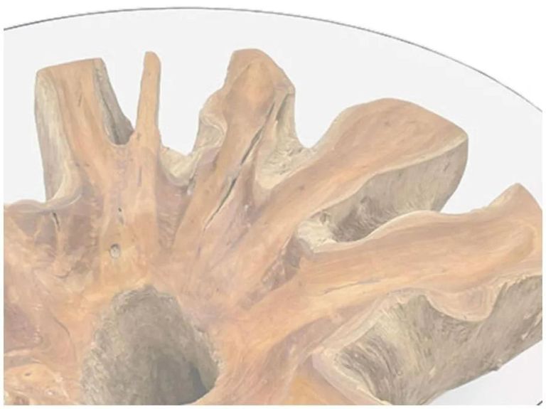 Lombok Teak Root & Glass Coffee Table - Round Small