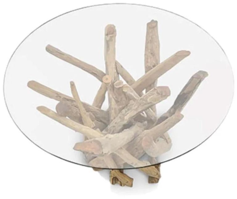 Driftwood Root & Glass Coffee Table - Round