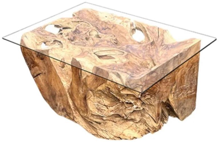 Lombok Teak Root & Glass Coffee Table
