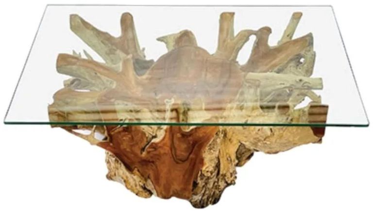 Lombok Teak Root & Glass Coffee Table