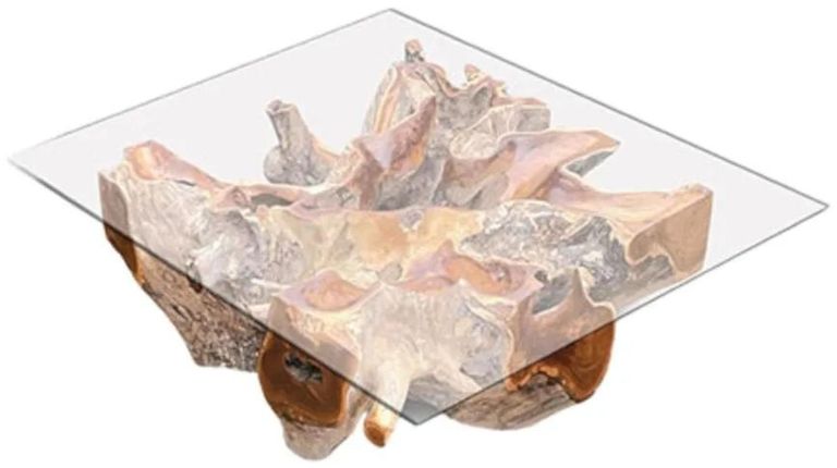 Lombok Root & Glass Coffee Table - Square