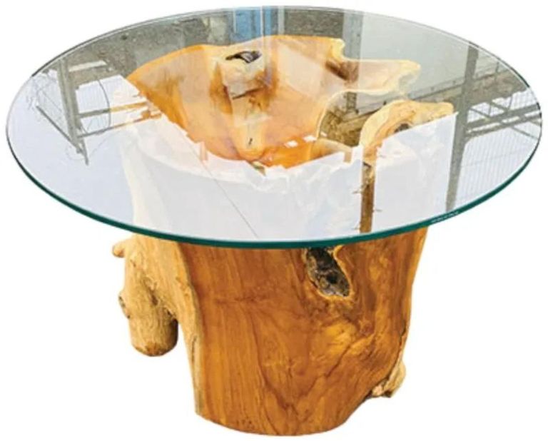 Lombok Root & Glass Coffee Table - Small Round