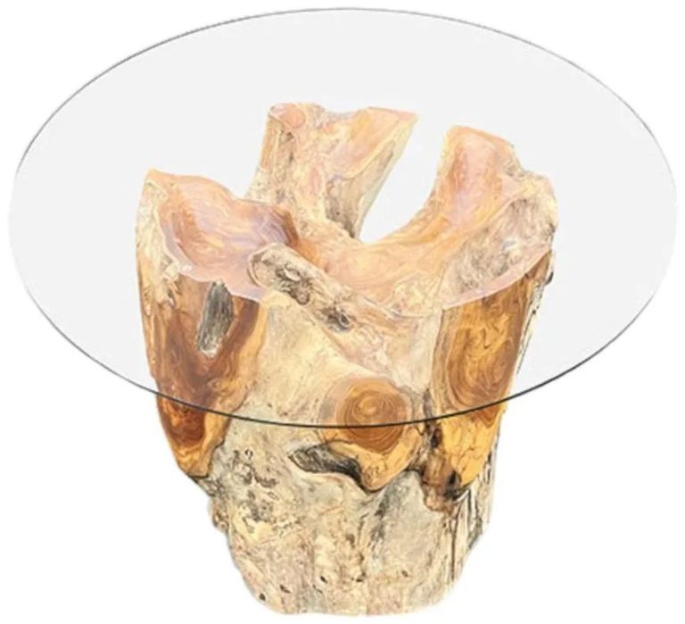 Lombok Root & Glass Coffee Table - Small Round