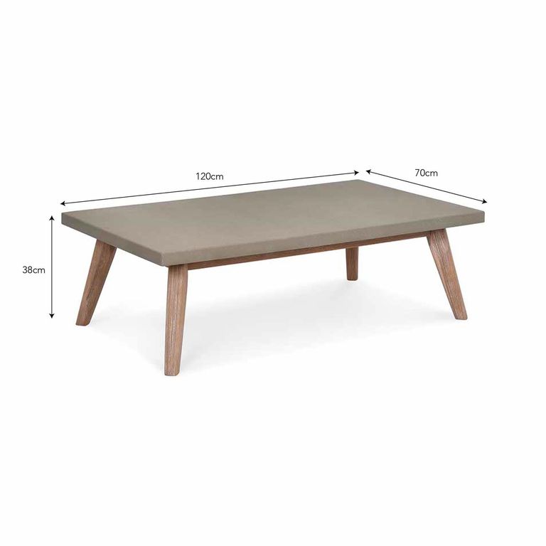 Lynton Outdoor Coffee Table Grey Faux Concreate