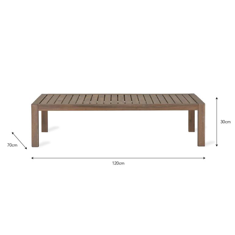 Porthallow Outdoor Coffee Table Natural Acacia Wood
