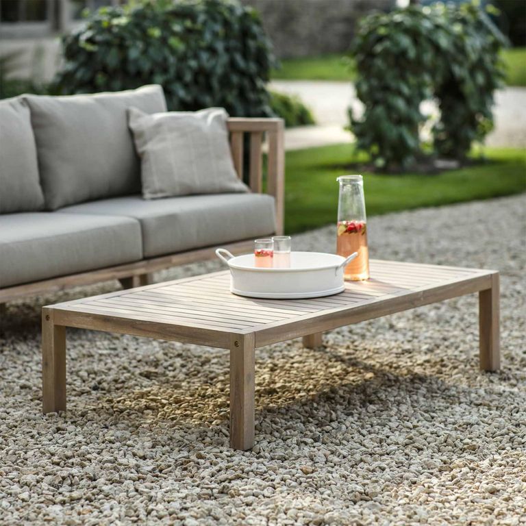 Porthallow Outdoor Coffee Table Natural Acacia Wood