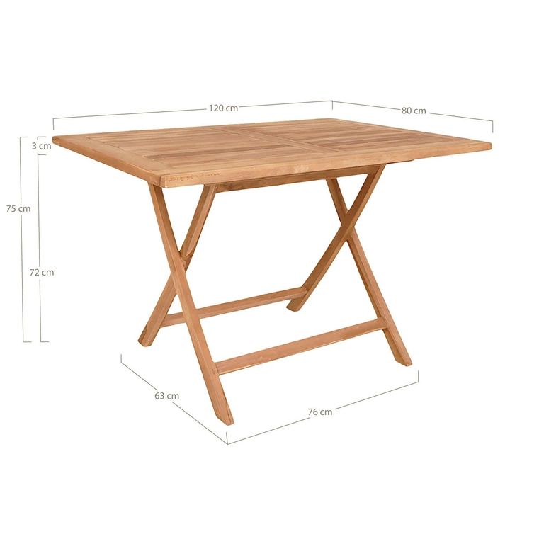 Oviedo Garden Dining Table - 4 Seater - Teak Wood - 120cm