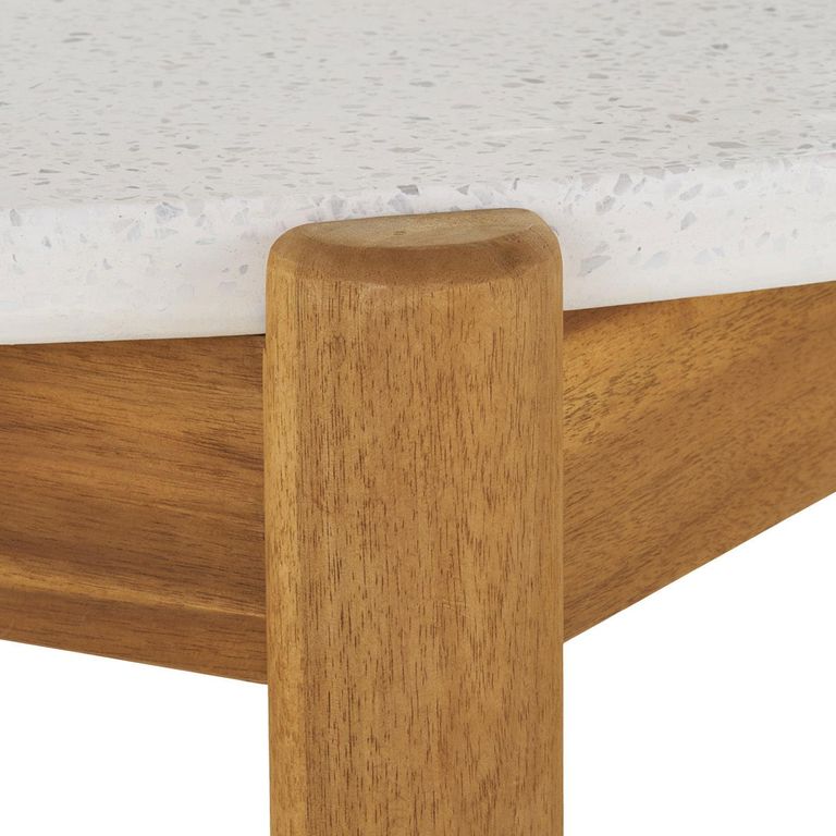 Terracina Round Garden Dining Table - 4 Seater - White Concrete Top - 120cm