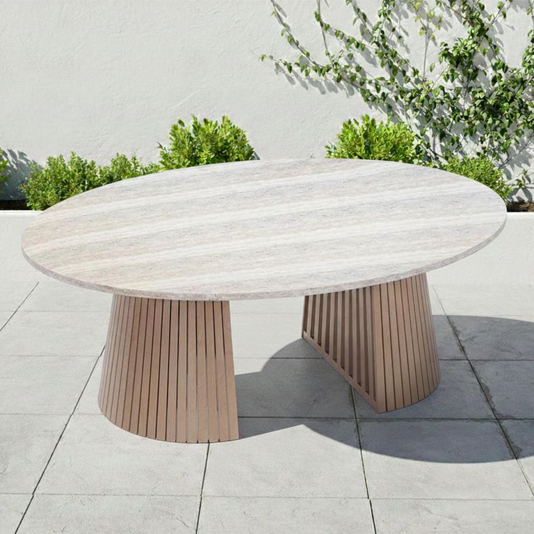 Jupiter Garden Ellipse D Conical Oval Dining Table - 200cm - 8 Seater - Natural Concrete Top