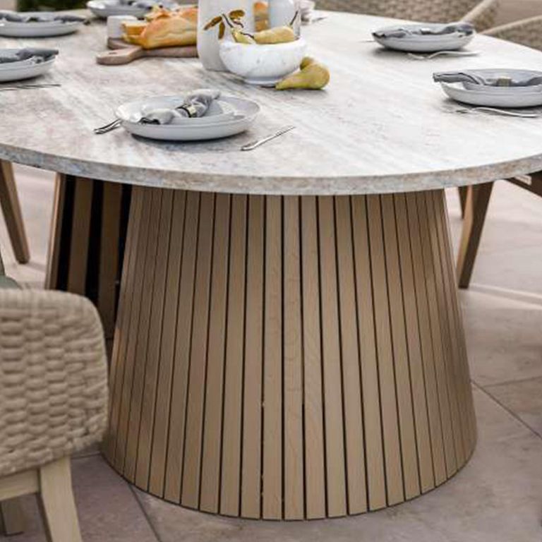 Jupiter Garden Ellipse D Conical Oval Dining Table - 200cm - 8 Seater - Natural Concrete Top