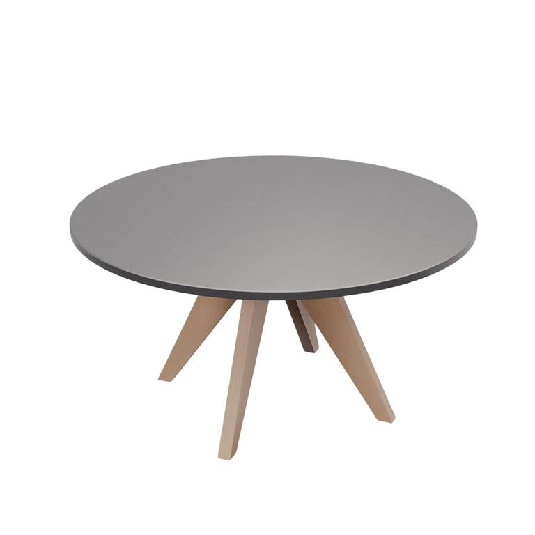 Luna Garden Round Dining Table - 150cm - 6 Seater - Warm Grey Concrete Top