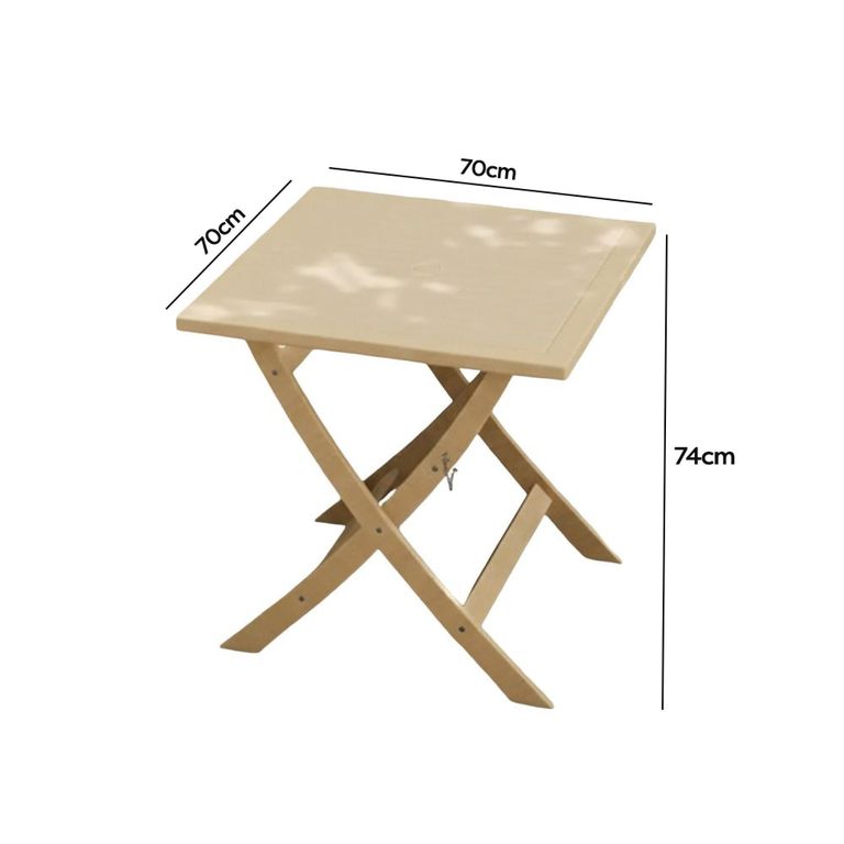 London Garden Folding Bistro Table - 2 Seater - 70cm - Square - Acacia Wood
