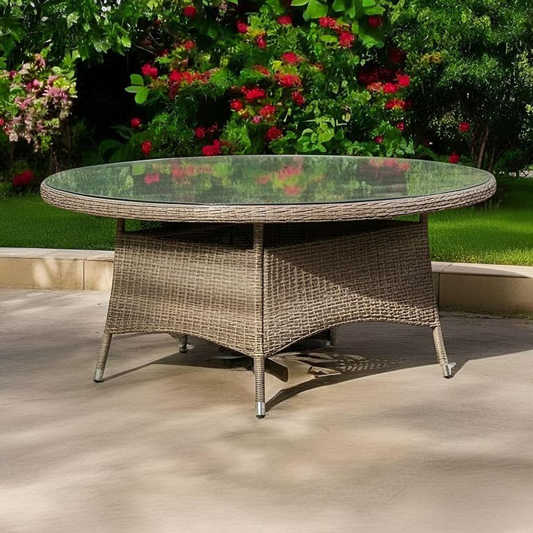 Wentworth Garden Dining Table - 8 Seater - 200cm - Oval - Beige - Rattan