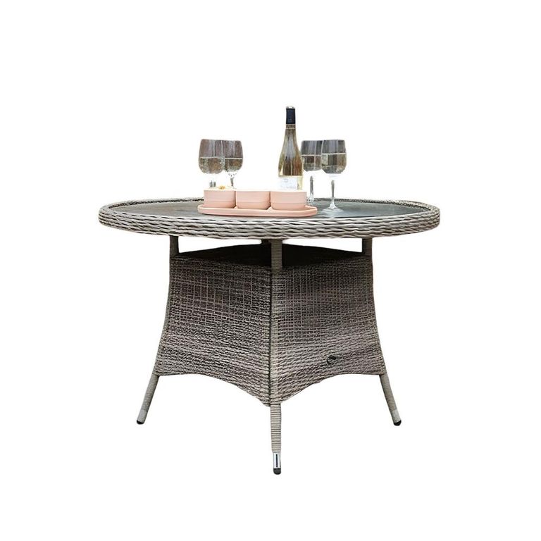 Wentworth Garden Dining Table - 4 Seater - 110cm - Round - Beige - Rattan