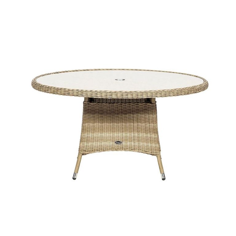 Wentworth Garden Dining Table - 6 Seater - 140cm - Round - Beige - Rattan