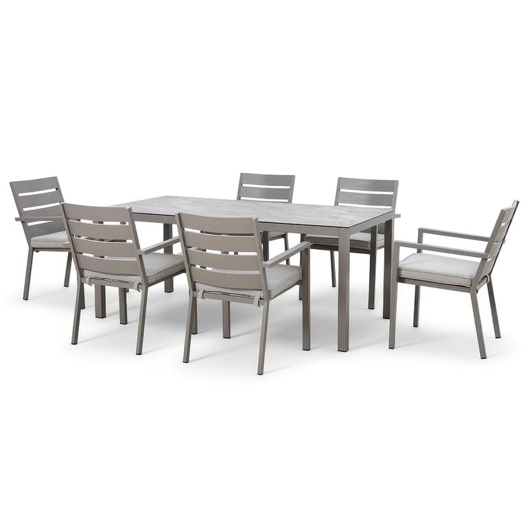 Montreal Garden Dining Table - 6 Seater - 182cm - Cool Linen
