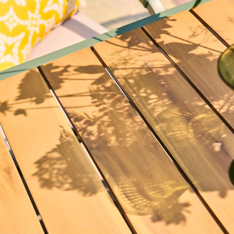 Genoa Garden Dining Table - 6 Seater - 180cm - Olive Green and Timber Wood