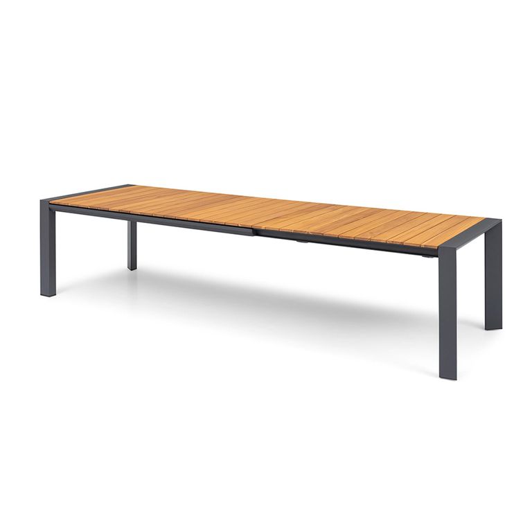 Jakarta Garden Teak Extending Dining Table - 6-10 Seater - 200cm-320cm - Charcoal