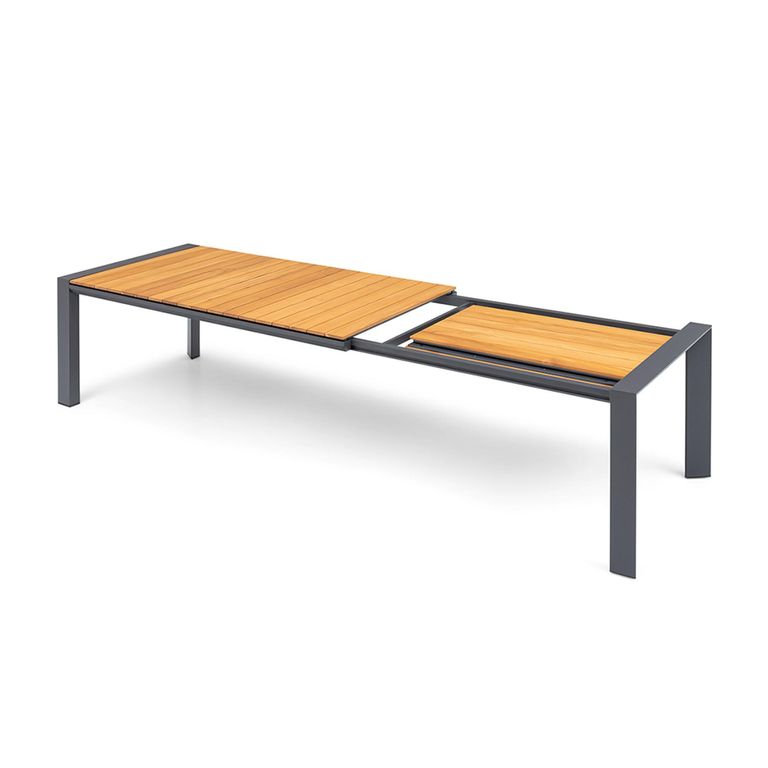 Jakarta Garden Teak Extending Dining Table - 6-10 Seater - 200cm-320cm - Charcoal