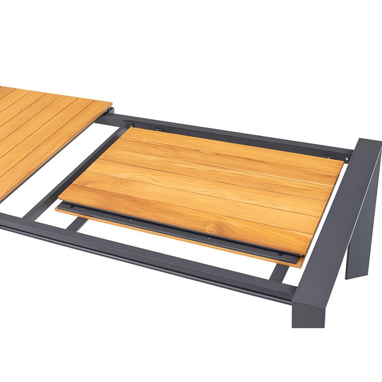 Jakarta Garden Teak Extending Dining Table - 6-10 Seater - 200cm-320cm - Charcoal