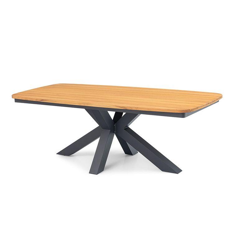 Jakarta Garden Teak Oval Dining Table - 10 Seater - 220cm - Charcoal
