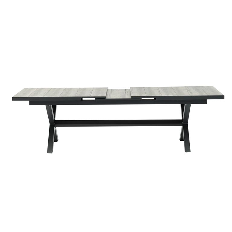 Vienna Garden Extending Dining Table - 6-10 Seater - 242cm-303.5cm - Charcoal