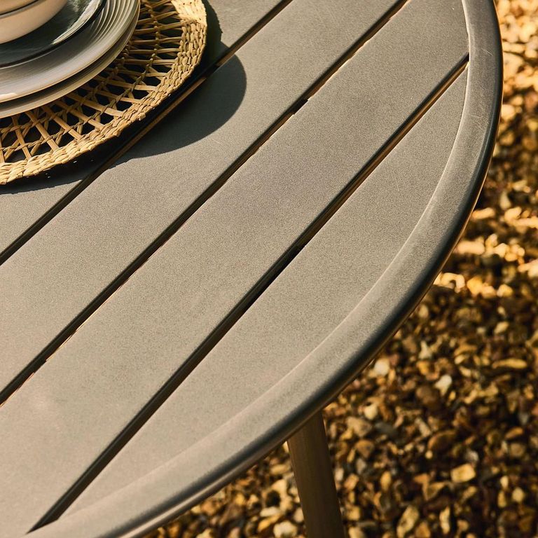 Oslo Garden Dining Table - 4 Seater - 120cm - Round - Grey Metal