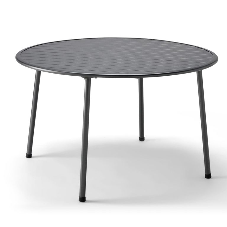 Oslo Garden Dining Table - 4 Seater - 120cm - Round - Grey Metal
