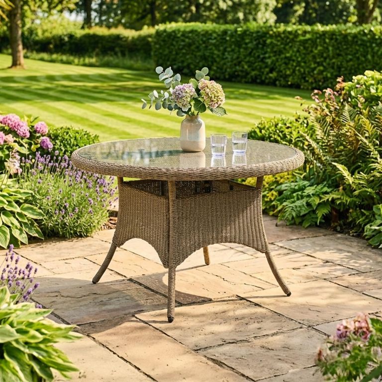 Arlington Dining Table - 4 Seater - 120cm - Round - Luxury Rattan