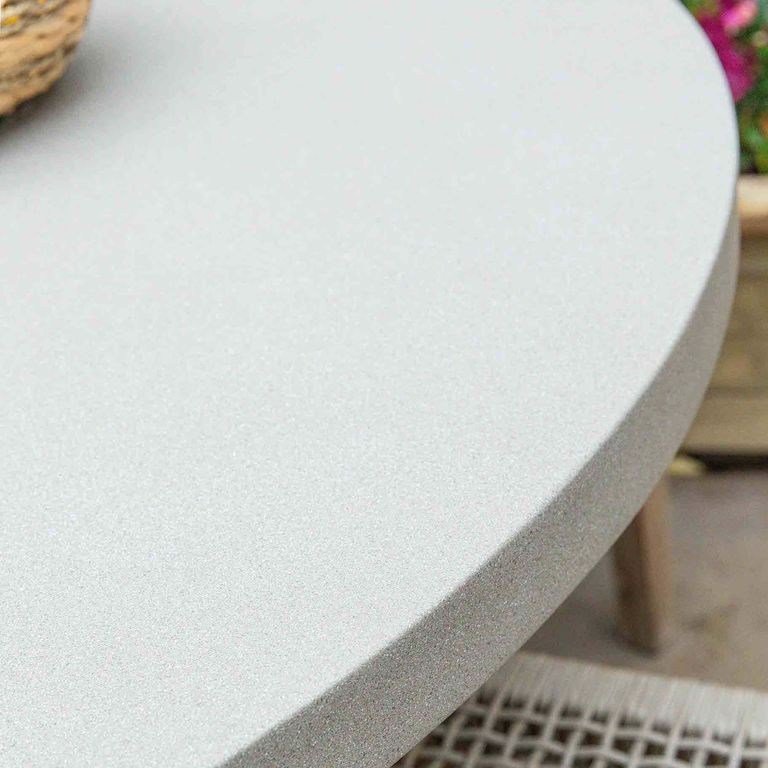 Burford Outdoor Round Dining Table 120cm in Grey Faux Concreate